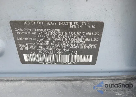 2011 Subaru Forester 2.5X Premium z USA, uszkodzony, nr VIN JF2SHADC8BH712774